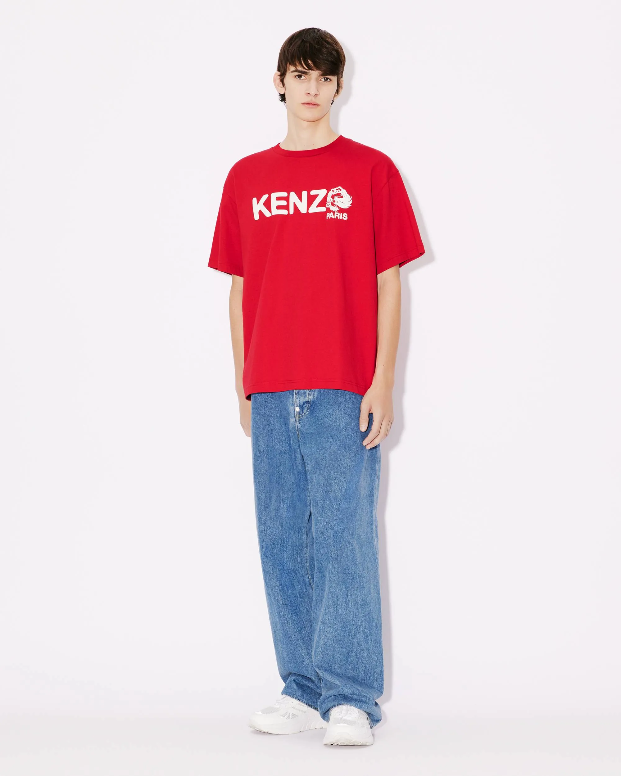 KENZO 24 new spring and summer new products for men and women Same Style dragon letter pattern short-sleeved T-shirt Color: Black Apricot White Tibetan Blue Red Size: M L XL XXL Three Standards Style Number: K 85